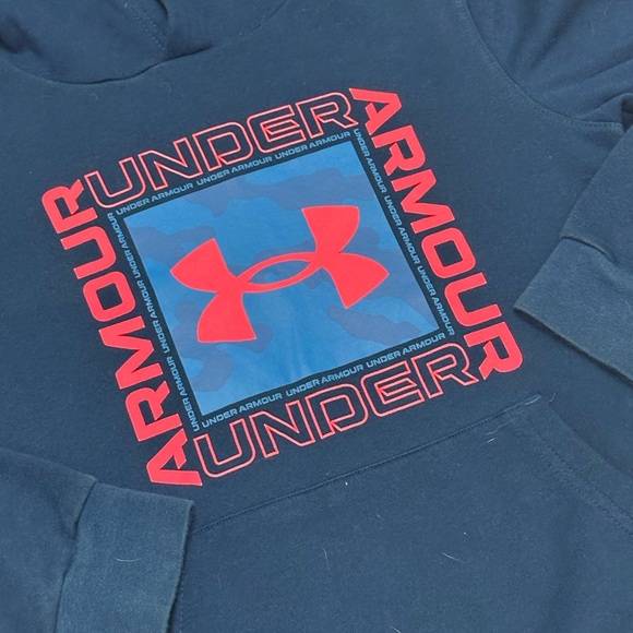 Under Armour Navy Hoodie with Red Logo - Picture 3 of 4